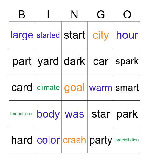 Gr 2 HMH Module 6 Week 3 Bingo Card