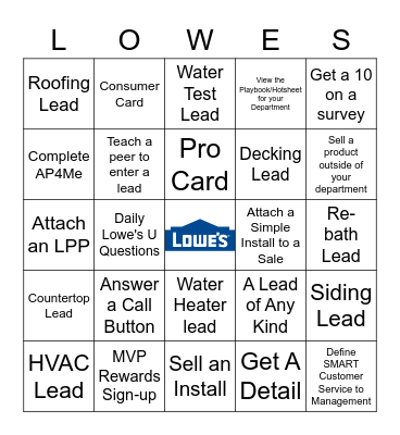 LOWE'S BINGO Card