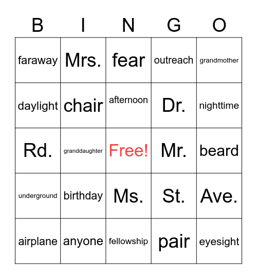 3rd Gr HMH Module 7 Week 1 Bingo Card