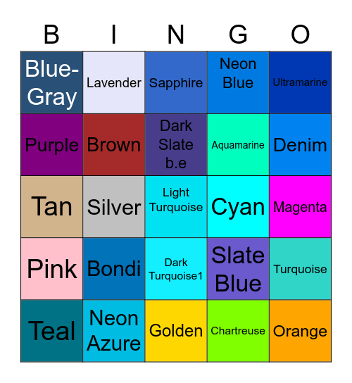 Color Bingo I Bingo Card