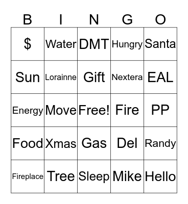 PUC Bingo Card