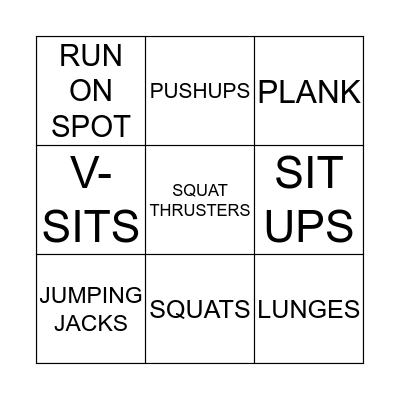 FITNESS BINGO Card