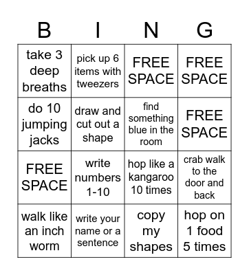 OT Bingo Card