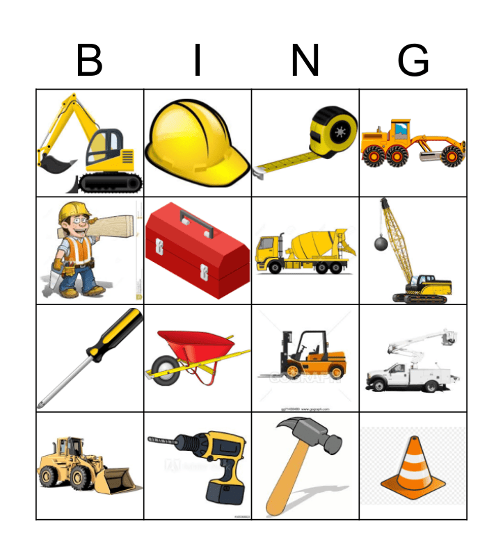 Construction Bingo Card