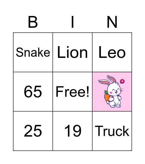 Azalea Bingo Card