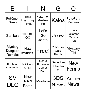 PRESENTS 2023 BINGO Card