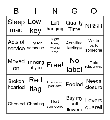 Sun* Love Bingo Card