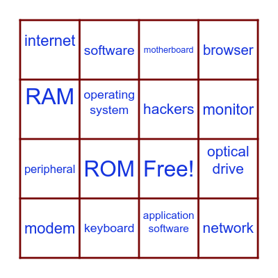 Computer Concepts Bingo Card