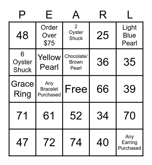 Pearl Bingo Card