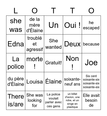 French5-6 Lotto du 27 fevrier Bingo Card