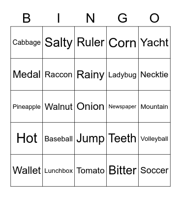 Final Test Bingo Card