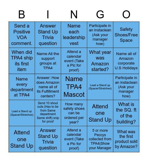 CAP Bingo Card