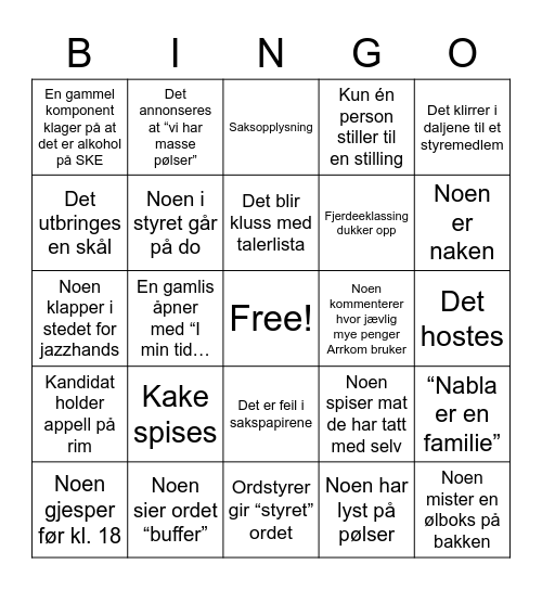 SKE-Bingo Card