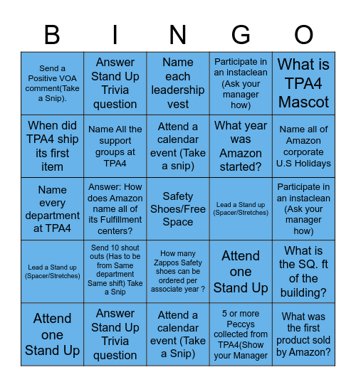 CAP Bingo Card