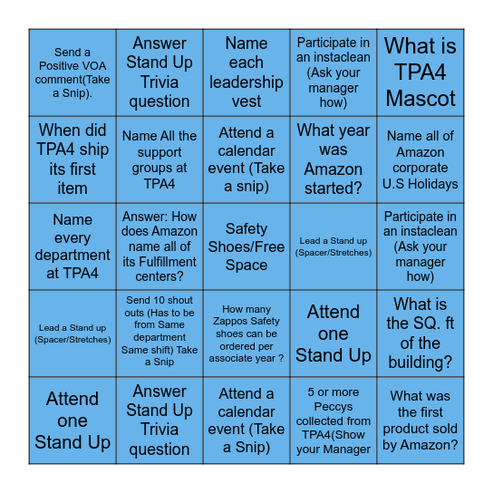 CAP Bingo Card