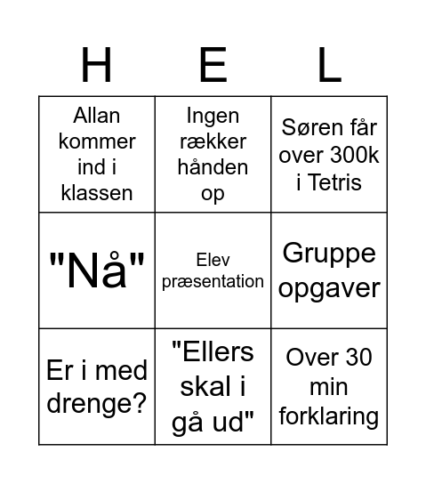 HELLE BINGO Card