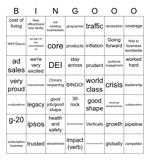 znbz town hall bingo Card
