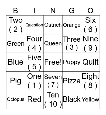 Review Bingo Card