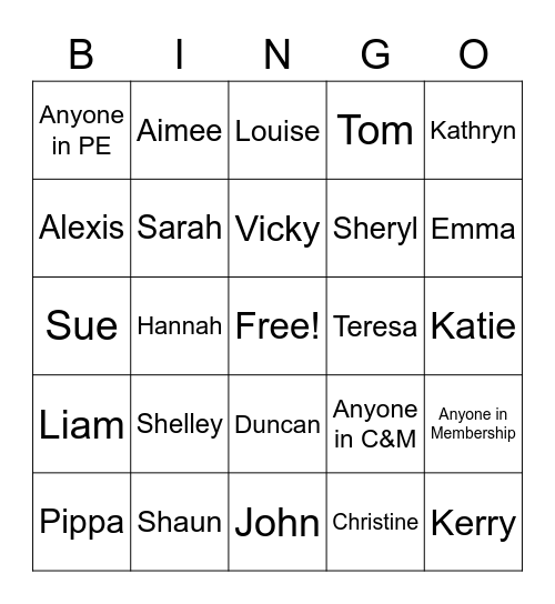 EA&M Bingo Card