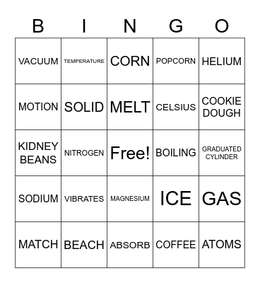 GENERATION GENIUS: INTRO TO THERMAL ENERGY Bingo Card