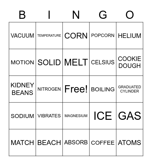 GENERATION GENIUS: INTRO TO THERMAL ENERGY Bingo Card
