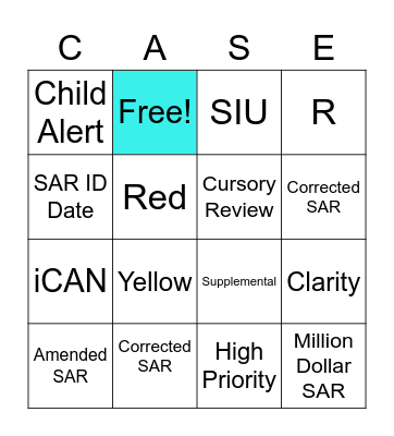 Case Bingo Card