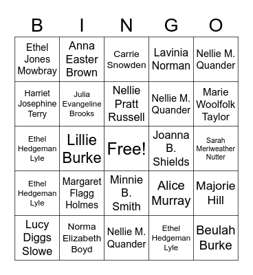 Alpha Kappa Alpha FOUNDERS Bingo Card
