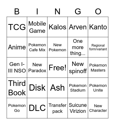 Pokemon Presents Feb 23 Bingo Card