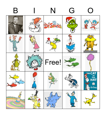 Dr. Seuss Characters Bingo Card