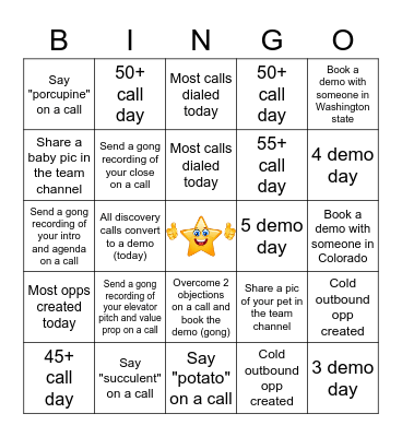BDR Bingo Card