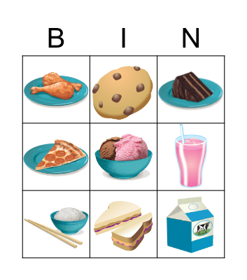 BINGO - FOOD Bingo Card