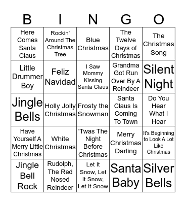 CHRISTMAS CAROLS Bingo Card