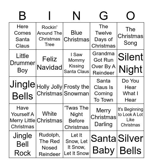 CHRISTMAS CAROLS Bingo Card