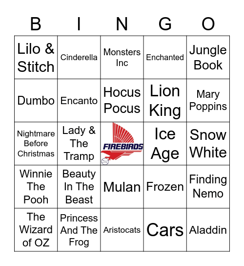 Round 8 - Children's Movies Bingo Card