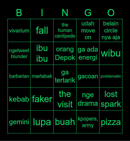 JOOHYUK Bingo Card