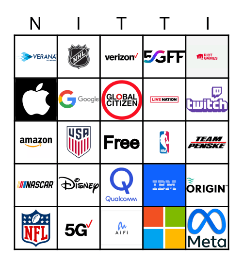 NITTI BINGO Card