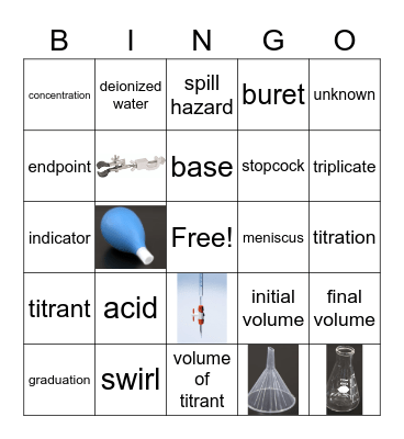 Titration Bingo Card