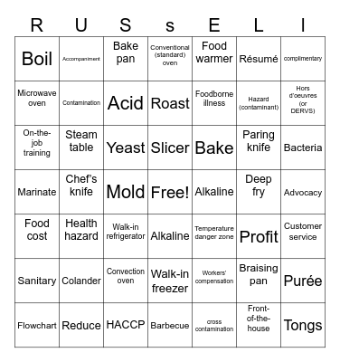 HSC team RUSsELl (bingo) Bingo Card
