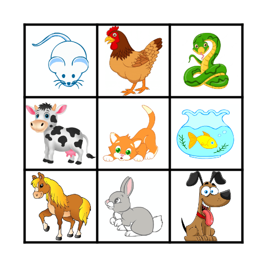 PETS ! Bingo Card