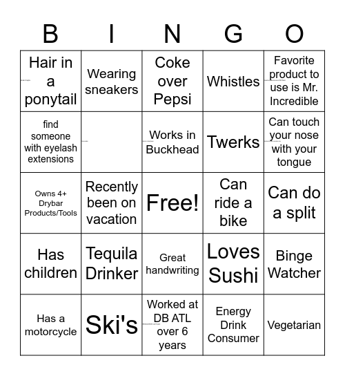 Be Yourself Bingo Card