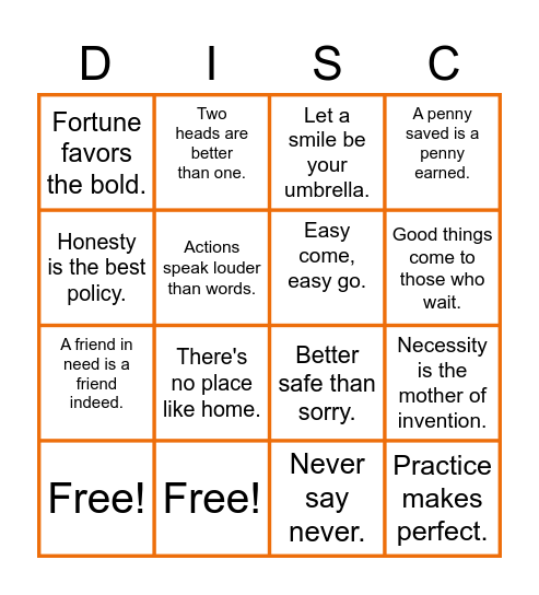 DISC BINGO! Bingo Card