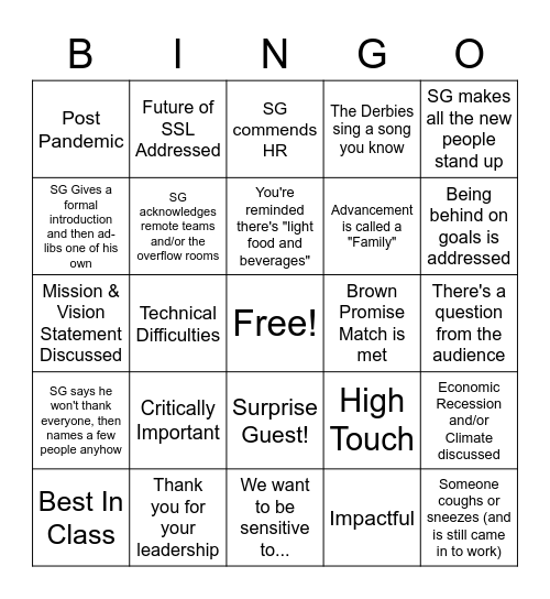 2/27/2023 Bingo Card
