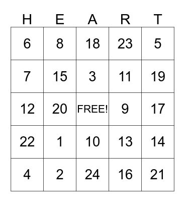 VALENTINES Bingo Card