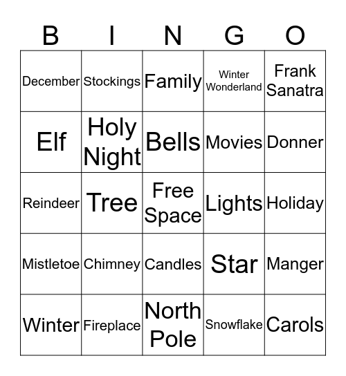 Christmas Bingo Card