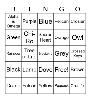 Catholic Art BINGO Card