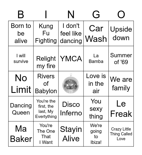 Muziekbingo by Jolanda Disco 2023 Bingo Card