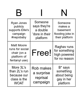 2023-2024 VBA Elections Bingo Card