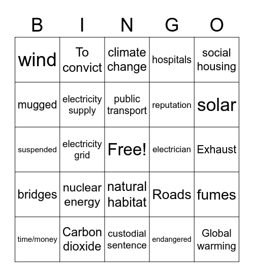P1 Bingo Card