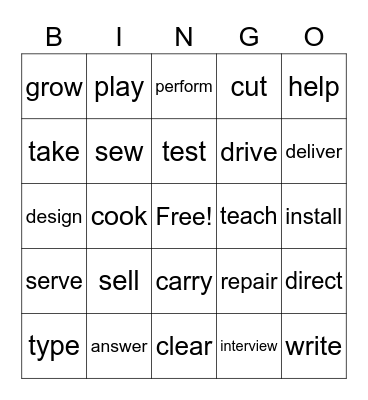 WHAT THEY DO ON THEIR JOBS Bingo Card