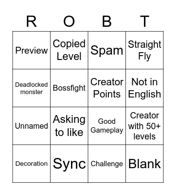 Recent Tab Bingo Card